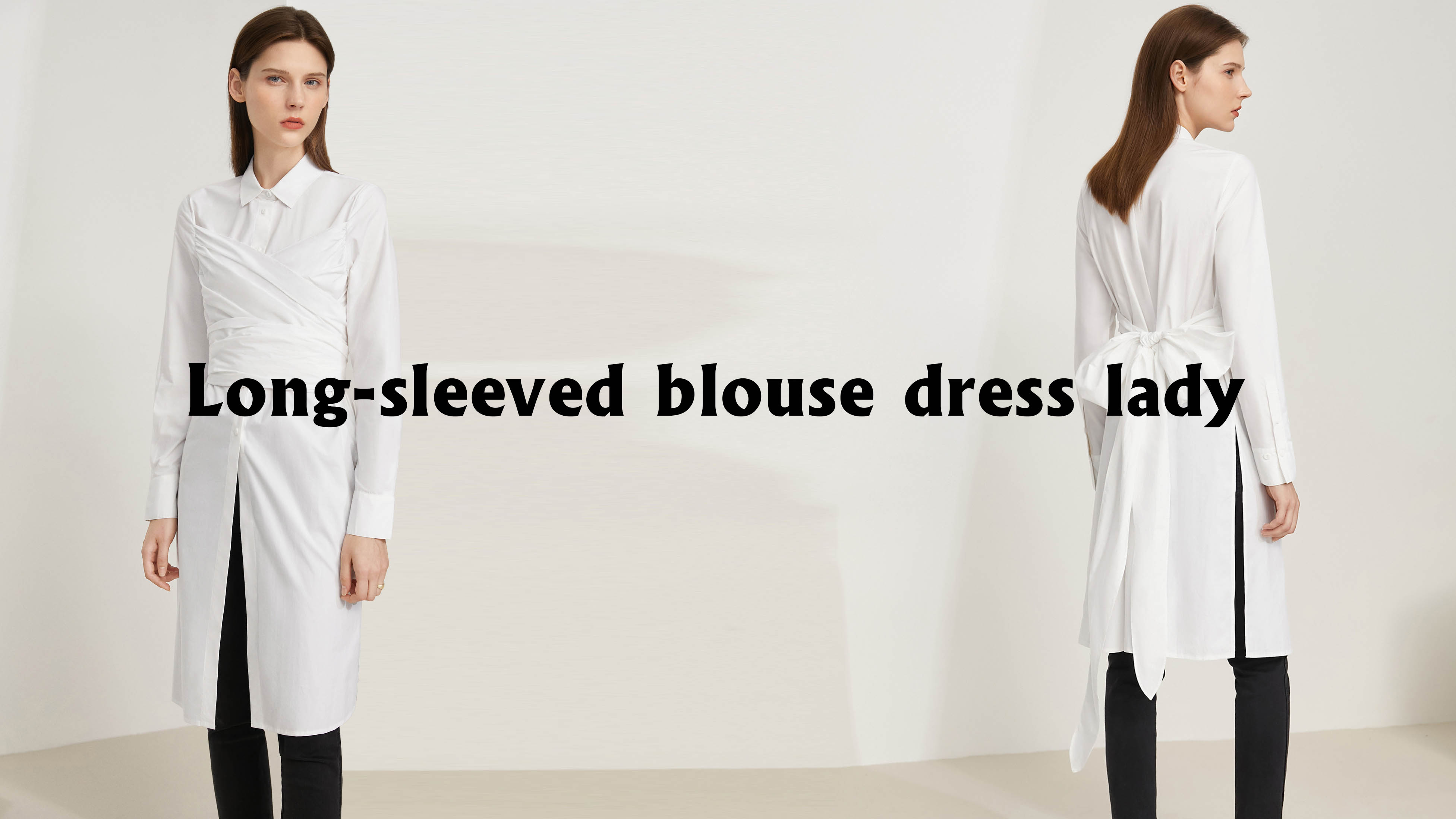 Long-sleeved blouse dress lady