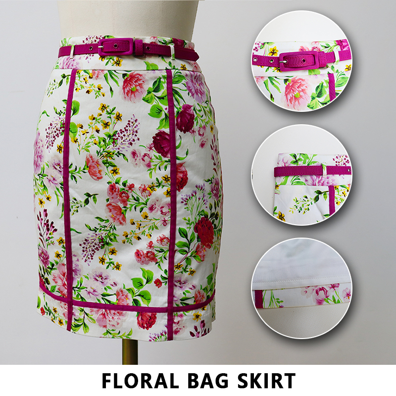 printed skirt for women with high-waisted