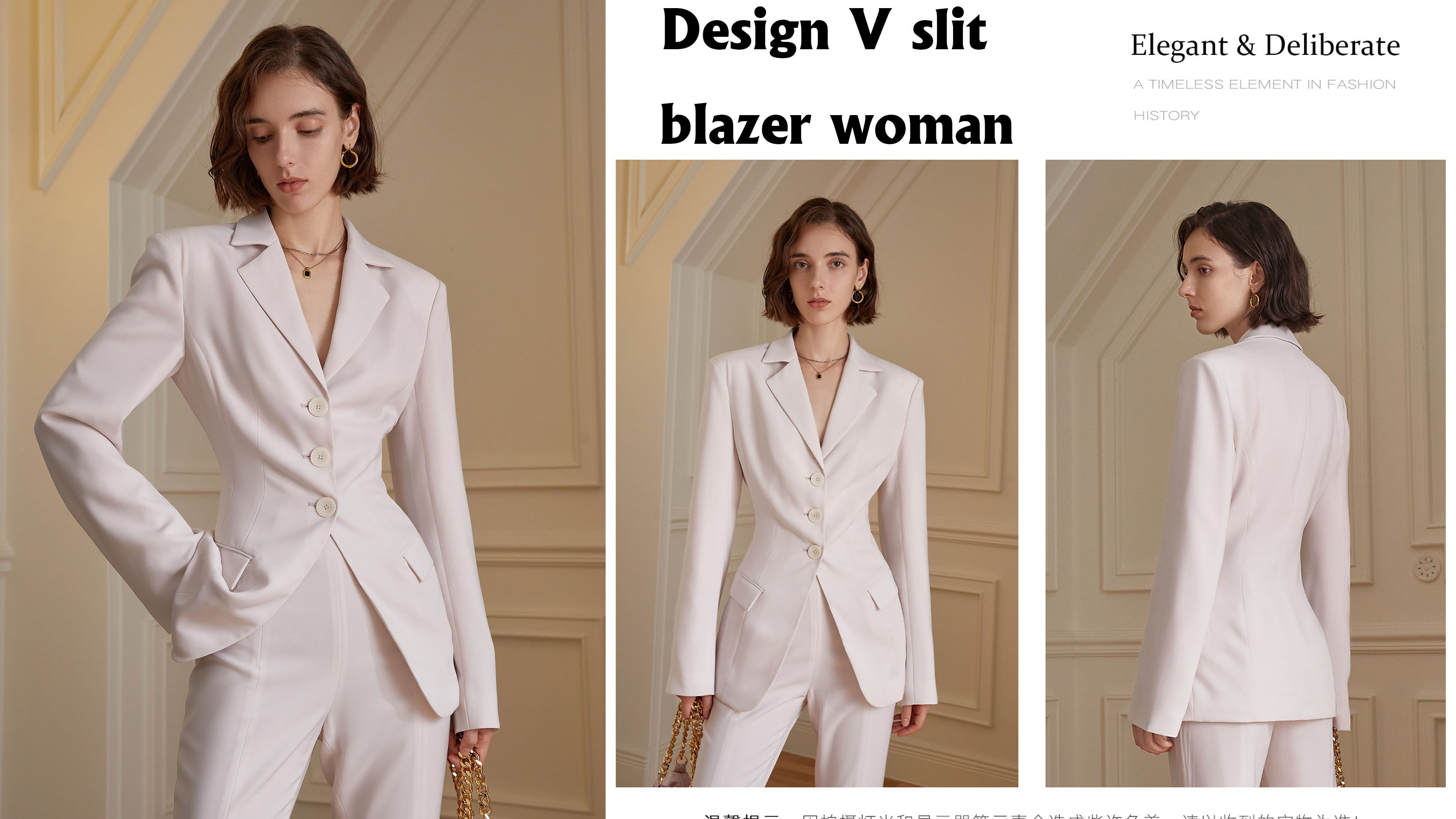 Customized Design slit blazer woman
