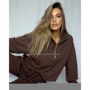 Cotton Brown Sweatshirt And Trousers