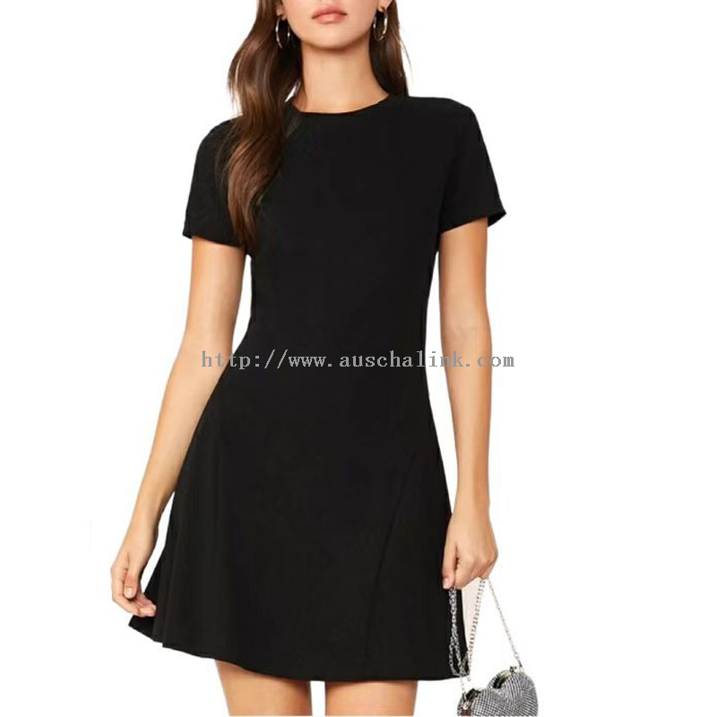 Black Short Sleeve Tight Casual Dress