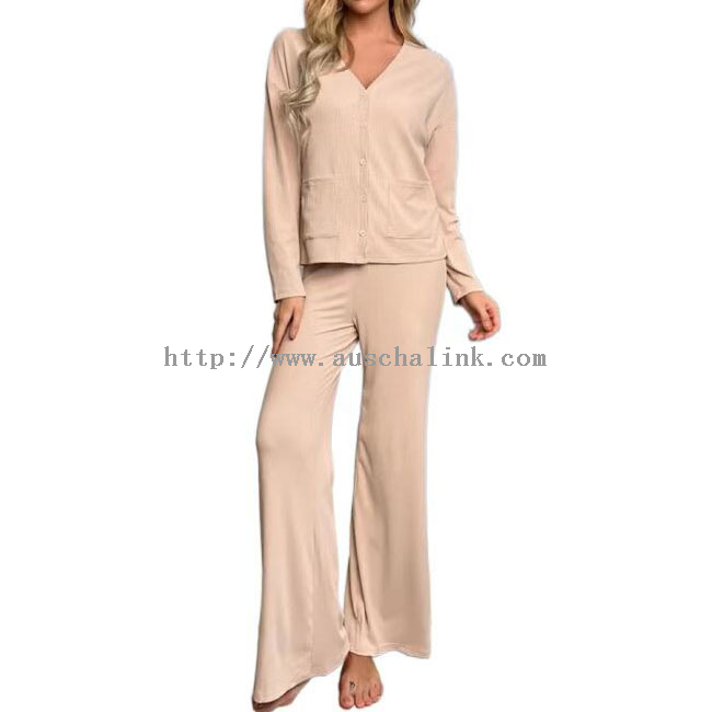 Apricot Cotton Long Sleeve Top Trousers Pyjamas 2 Piece Set