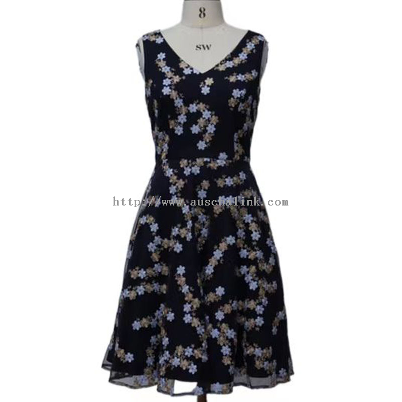 Elegant Black Floral Embroidered Elegance Dress