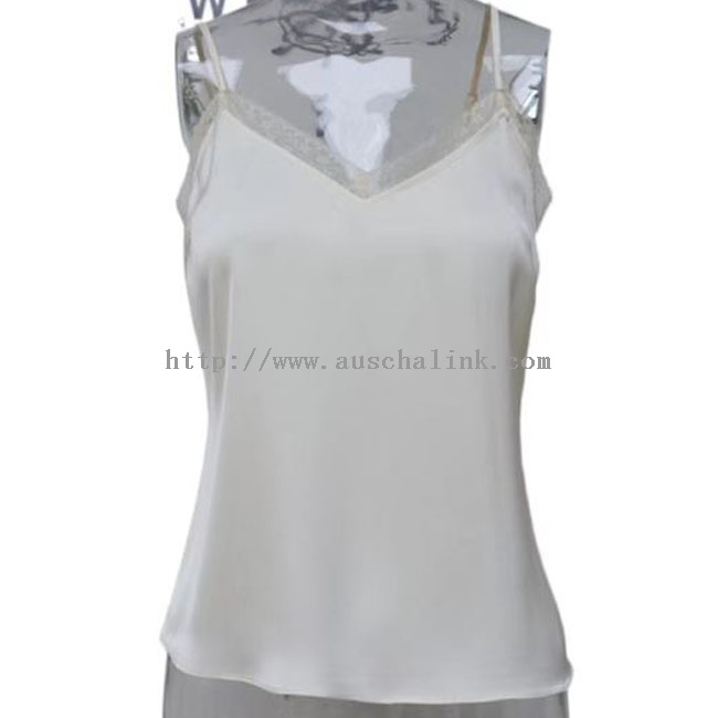 White Satin Lace Camisole Top