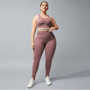 Plus Size Sports 2-Piece Underwear Running Yoga Fitness Pants