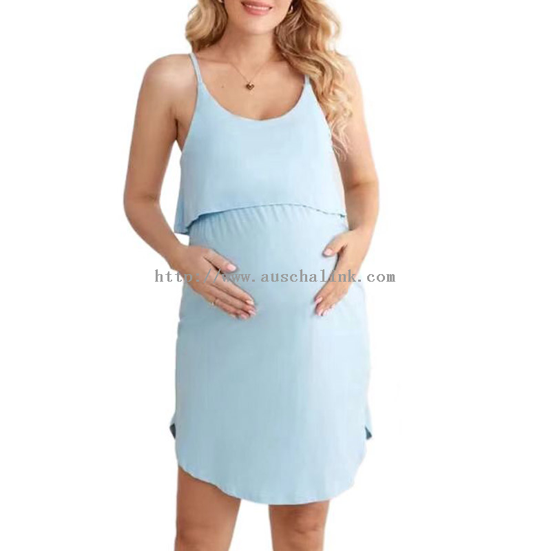 Sling Pregnant Woman Solid Color Nursing Dress