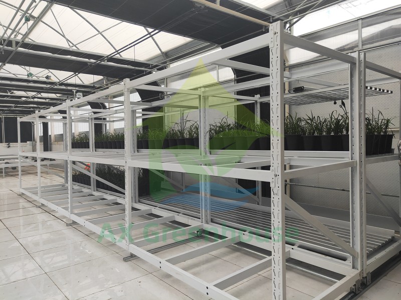 Υψηλής ποιότητας υδροπονικοί στοιβαζόμενοι κυλιόμενοι πάγκοι άμπωτης και ροής εσωτερικού χώρου με κάθετες σχάρες ανάπτυξης τραπεζιού χρήση για γεωργικά-ERB001