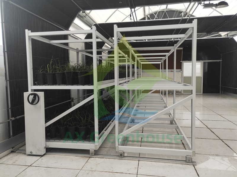 Kualitas tinggi hidroponik stackable ebb and flow rolling benchs indoor vertical grow racks table digunakan untuk pertanian-ERB001