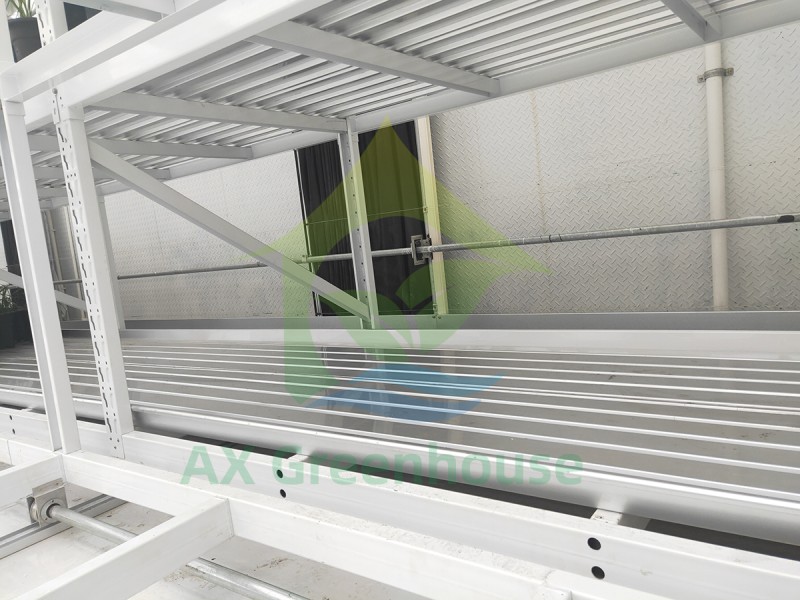 Hoge kwaliteit hydrocultuur stapelbare eb en vloed rolbanken indoor verticale kweekrekken tafelgebruik voor landbouw-ERB001