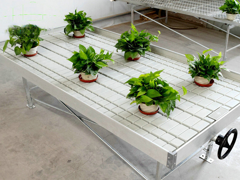 Állítható üvegházhatású gördülő padok Ebb és Flow Table