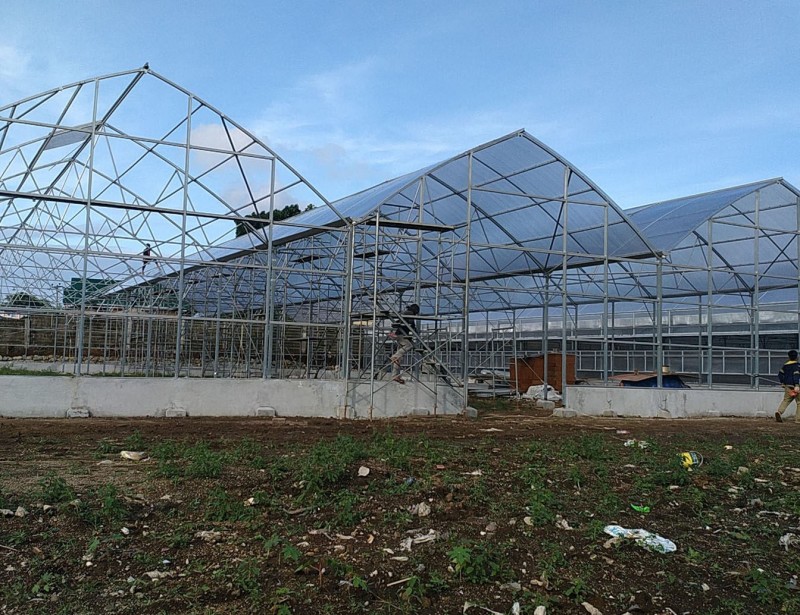H2.2m To 5.5m PC Sheet Greenhouse Double Wall Polycarbonate Greenhouse