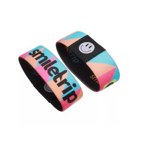 Re-usable Woven RFID wristband RFID Elastic wristband custom printing stretch bracelet