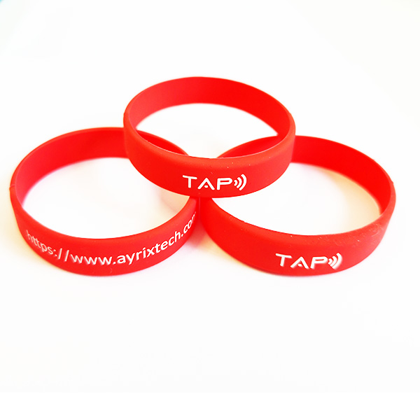 New Arrival! narrow style RFID Silicone Wristband re-wearable nfc wristbands in feature durable and comfortable material