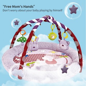 Infant Activity Gym Play Ball Pit Detachable Fitness Rack Hanging Toys Newborn Comfortable Cot Round Shaped Baby Soft Play Mat