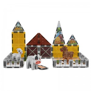 28/35/42pcs Children Farm Animals Magnetic Tiles Construction Toy Building Set for Wholesale