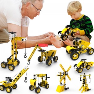 100 ชิ้น 8 ใน 1 Take Apart รถของเล่นวิศวกรรมก่อสร้างรถบรรทุกของเล่น STEM สกรูและถั่วประกอบชุด DIY Building Kit สำหรับเด็ก