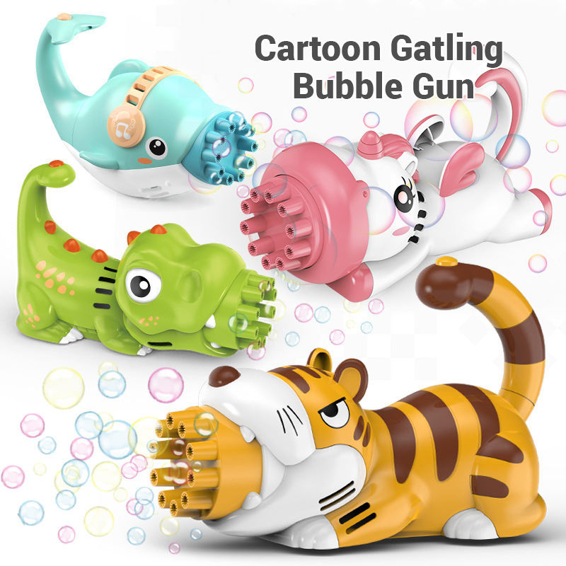 Introducing the Latest Summer Toy: Electric 10 Holes Gatling Bubble Gun!