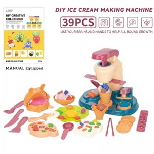 Kids Montessori Educational Pretend Ludus DIY Ice Cream Condita Machina Lutum Toy Set Parentis-Puer Interactive Massam Play Molde Ornamentum