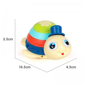 6pcs/Box Push and Go Baby Tortoise Toy Friction Powered Rainbow Color Tortue Kids Battery Operated Cartoon Luminous Turtle Toy