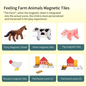 DIY Assembly 3D Farm Animal Magnetic Building Tiles Toy Children Intelligence Development