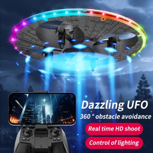Dazzling Flying UFO Toy 360 Degrees Rolling Stunt Aerial Drone Photography Throwing Aircraft