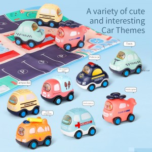 Children Cartoon Inertia Vehicle Funny Coasting Car Voiture De Jouet Spielzeugauto Toddler Plastic Friction Power Toy Car Set