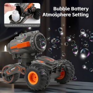 Kids Rc Electric Bubble Blowing Car Standing Deformation Function Remote Control Bubble Stunt Car Toy with Light And Music