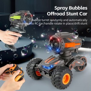 Kids Rc Electric Bubble Blowing Car Standing Deformation Function Remote Control Bubble Stunt Car Toy with Light And Music