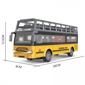 1:30 Realistic Rc Students Travel Truck Model Double Decker Battery Operated School Bus Boy Remote Control City Bus Toy for Kids