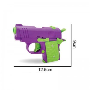 2023 Tiktok Neues Produkt Trend Dekompressionsspielzeug 3D-Druck Mini 1911 Pistole Neuheit Zappeln 3D-Schwerkraft-Rettich-Pistolenspielzeug für Kinder