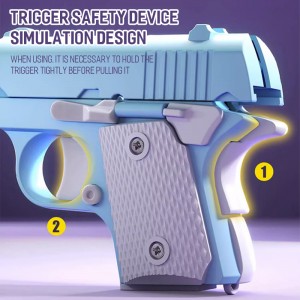 2023 Tiktok New Product Tendenza Decompressione Giocattolo Stampa 3D Mini 1911 Pistola Novità Fidget 3D Gravity Radish Gun Toy per i zitelli