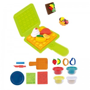 4 Tubs Kleurde Plasticine en Modeling Tools Kit Bern Edukatyf DIY wafel meitsje Schimmel Play Dough Set foar Kids Ages 3+