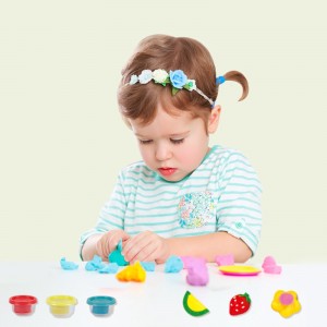 4 kar farget plastin og modellverktøysett Barn Pedagogisk gjør-det-selv-vaffellaging Mugg Lekedeigsett for barn i alderen 3+