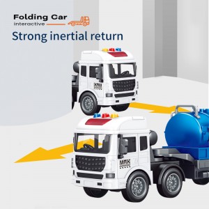 High Quality Boy Gift Plastic Inertia Musical Oil Car Kids Friction Oil Tank Truck Toy with Sound and Light