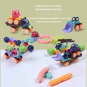 40/80/120 tk 3D magnetiga ehitustehnika veoautode komplekt lastele STEM õppekepp ja pallid magnetplokist lastele mõeldud mänguasjad