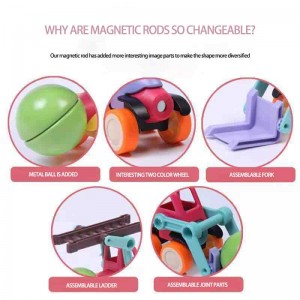 40/80/120PCS 3D मॅग्नेट बिल्डिंग इंजिनियरिंग ट्रक सेट किड्स STEM शैक्षणिक स्टिक आणि बॉल्स मुलांसाठी मॅग्नेटिक ब्लॉक खेळणी