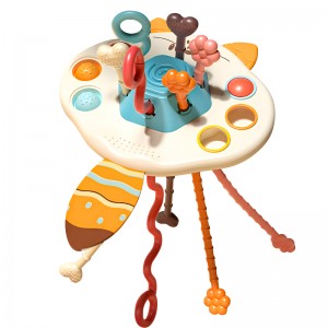 Toddler Montessori Sensory Rope Pulling Game Infant Finger Movement Skills Development Interactive Fox Pull String Toy for Baby