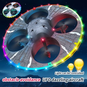 Dazzling Flying UFO Toy 360 Degrees Rolling Stunt Aerial Drone Photography Throwing Aircraft
