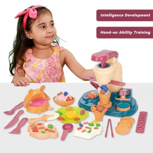 Barn Montessori Pedagogisk late spill DIY Ice Cream Making Machine Leir Lekesett Foreldre-barn Interaktiv deig Lekeform Kit