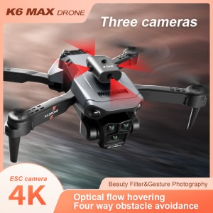 K6 Max Remote Control Quadcopter G-Sensor Stunt Rolling Flying Toys Four Sides Avoiding Obstacles RC Drone Toy with 3 Camera