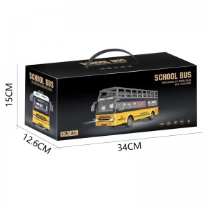 1:30 Realistic Rc Students Travel Truck Model Double Decker Battery Operated School Bus Boy Remote Control City Bus Toy for Kids