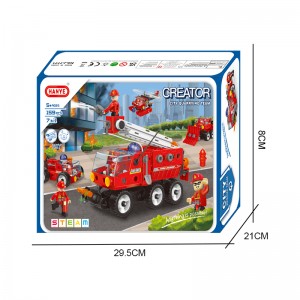 159PCS 7-in-1 Fire Rescue Vehicle Building Block Toys Set Children Hand-on Ability Training Screw and Nuts Assembly City Truck
