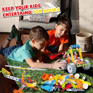 167PCS STEM 10 In 1 Models Flexible Building Toys Crew Plastic Plastic Screw and Nut Connecting 3D Puzzle Soft Blocks Play Toys for Children