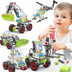 227PCS DIY Konstruksi 18 Model In 1 Kendaraan Pertanian Play Kit Batang Truk Pertanian Dirakit Blok Bangunan Mainan untuk Anak-anak