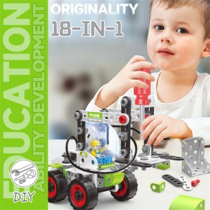 227PCS DIY Construction 18 Model in 1 Комплект за игра на селскостопански превозни средства STEM Farming Truck Assembled Building Block Играчка за деца