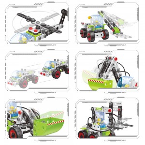 227PCS Pembinaan DIY 18 Model dalam 1 Kit Permainan Kenderaan Pertanian STEM Trak Pertanian Dipasang Mainan Blok Bangunan untuk Kanak-kanak