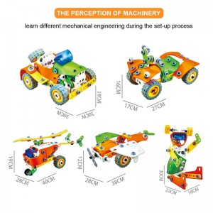 5 в 1 набор игрушек в сборе с винтами и гайками Brinquedos Montados DIY робот самолеты модели автомобилей детские пластиковые строительные блоки развивающие игрушки