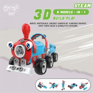 142gab 6 modeļi vienā STEM DIY svešzemju robotu bloki, skrūvējami uzgriežņi, automašīnas lidmašīnas 3D mīklu veidošanas rotaļlieta bērniem