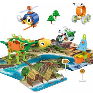 176PCS STEAM Puzzle Blocks Kit Multi Model DIY Dinosaur Assembly Toys Realistic Forest Scene STEM Toys and Building Sets For Boys