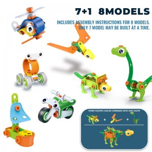 176PCS STEAM Puzzle Blocks Kit Multi Model DIY Dinosaur Assembly Toys Realistic Forest Scene STEM Toys and Building Sets